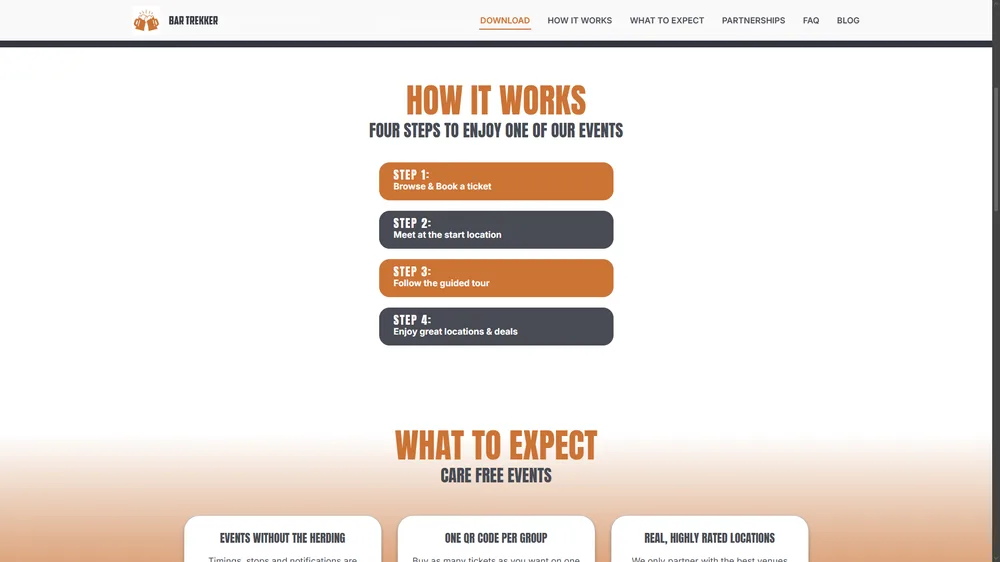 Bartrekker how it works section