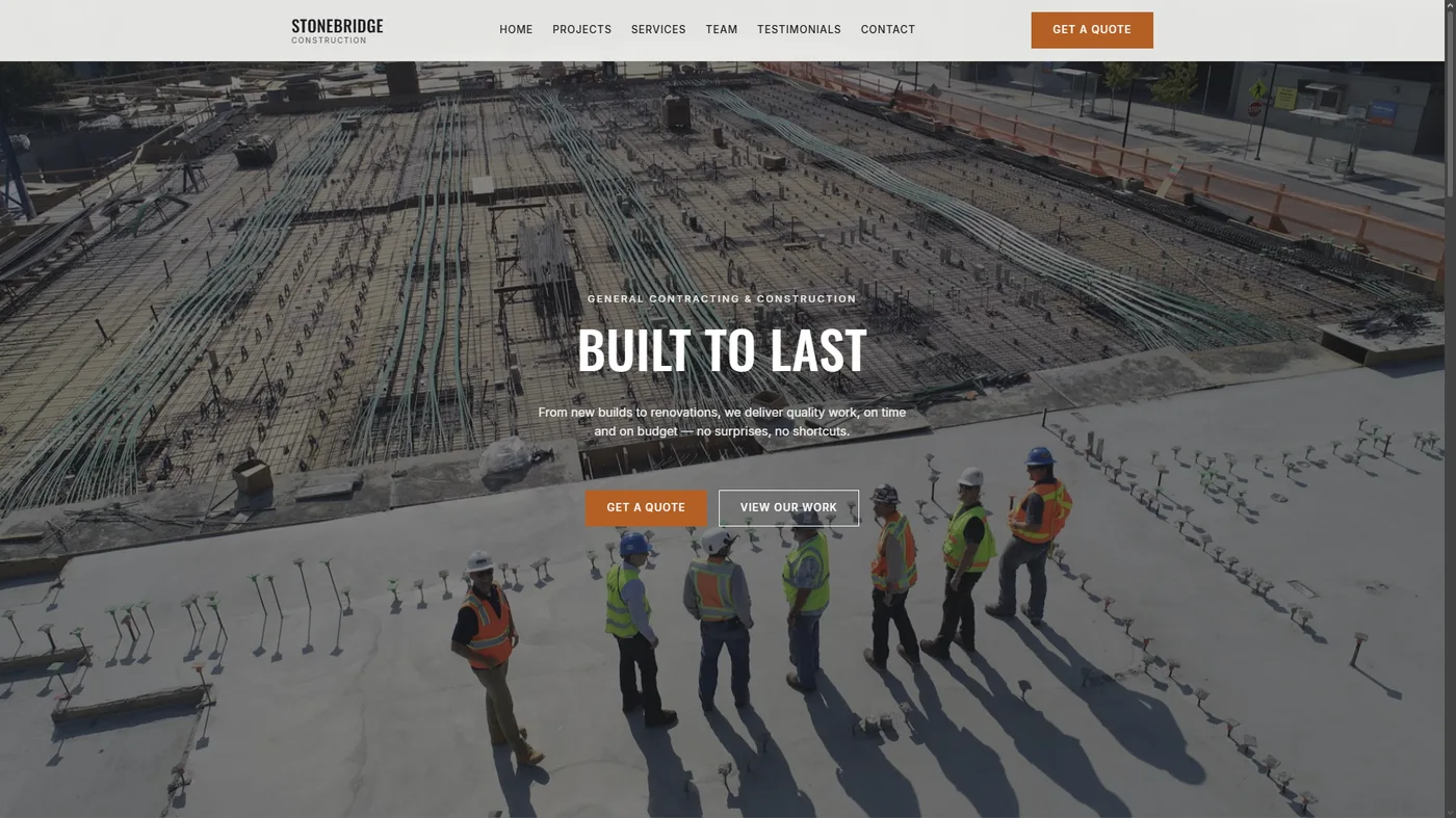 Construction template